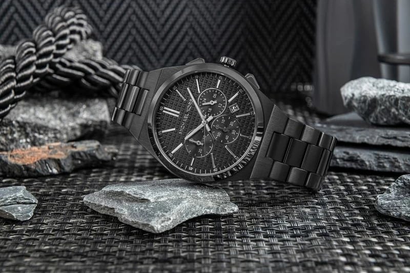 Orë dore për meshkuj Michael Kors, e zezë