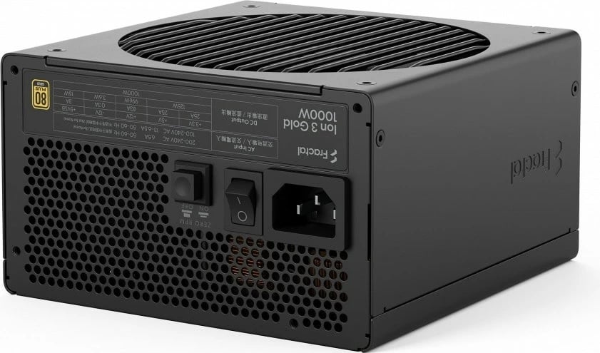 Furnizues energjie ATX, Fractal Design Ion 3 Gold FD-P-IA3G-100-EU, 1000W 80+ Gold, ATX 3.1, modular, PCIe Gen5 12V2×6, i zi