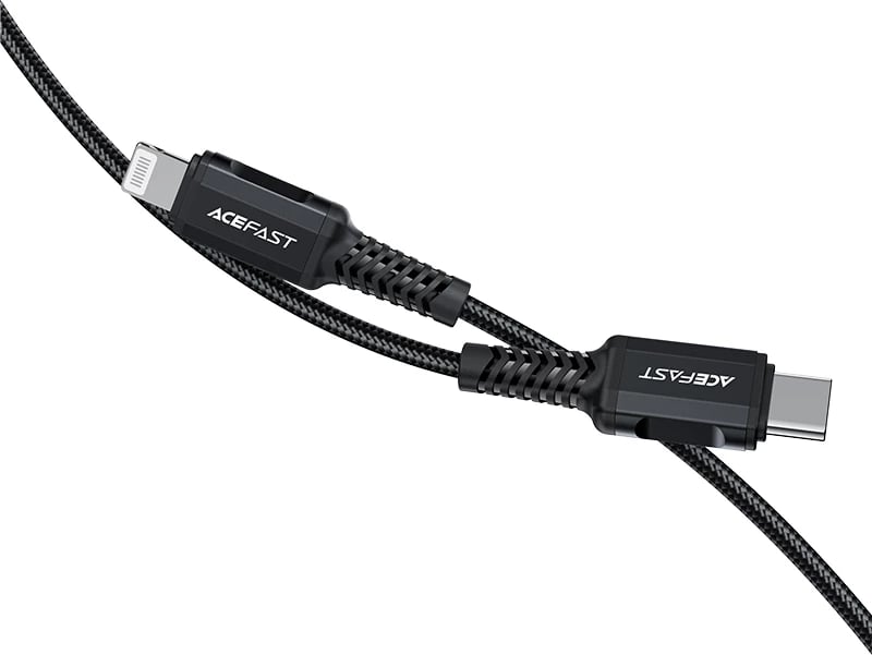 Kabllo Acefast C4-01, USB-C në Lightning, 1.8m, 30W, e zezë