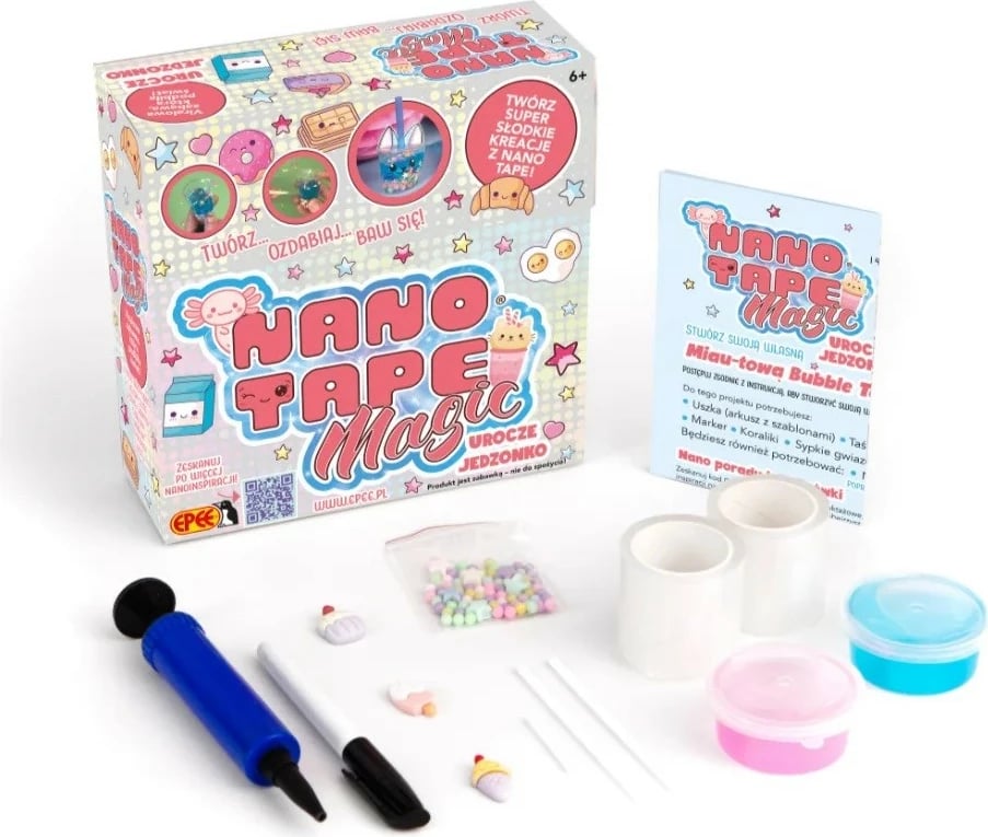 set kreativ me Nano Tape, Epee Nano Tape Magic Classic Cute Food EP60511/05122, për deri në 5 projekte, për fëmijë 6+, shumëngjyrëshe, set