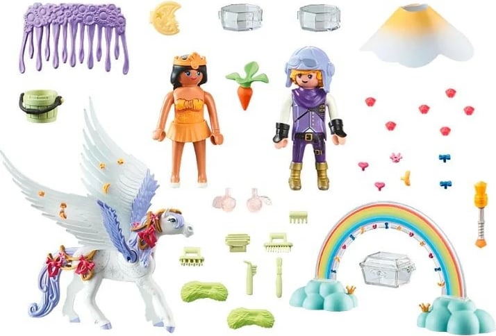 Set lodrash Playmobil Princess Magic 71361 me pegasus dhe ylber, 85 pjesë