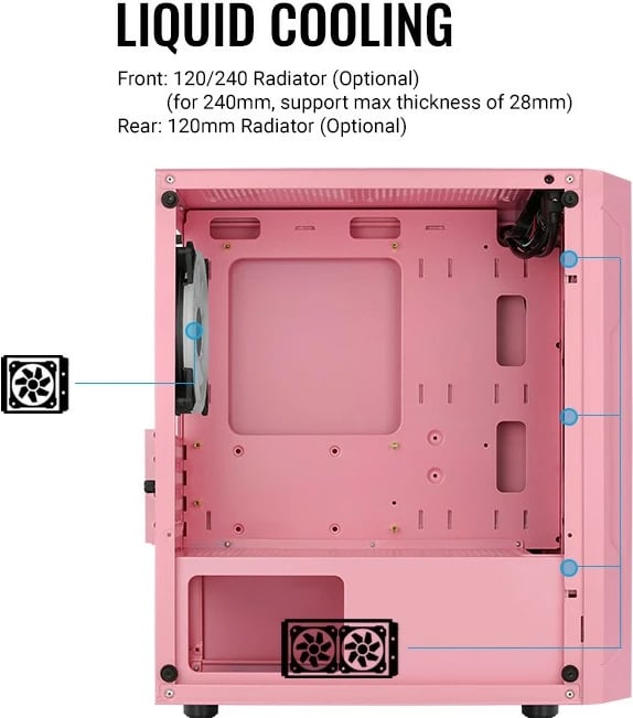 Kasë Aerocool Trinity Mini-Tower V3 - E Rozë