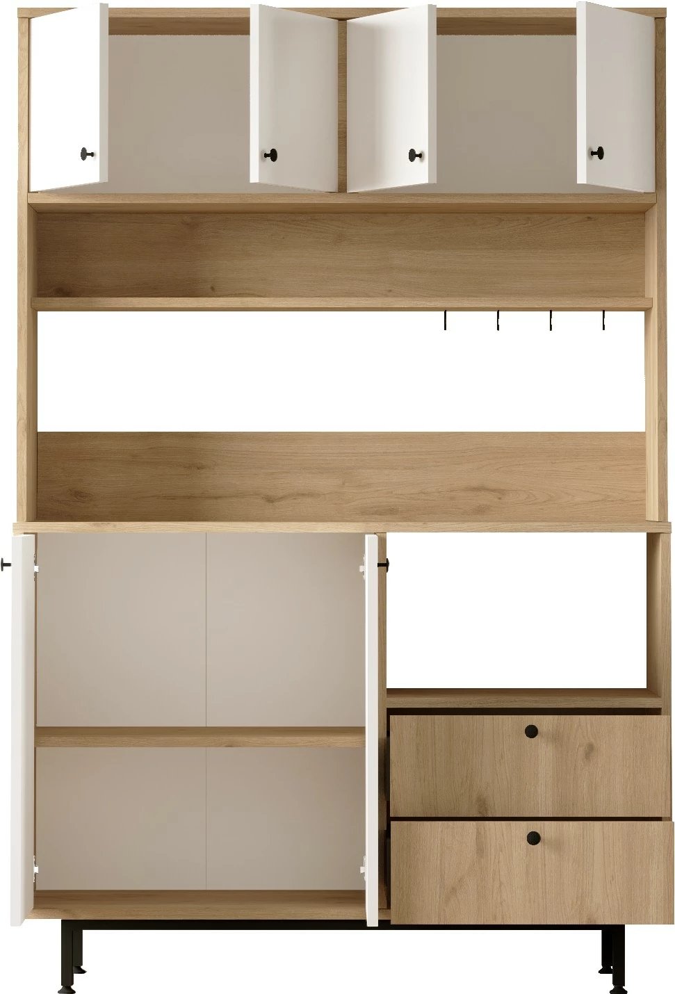 Dollap multifunksional, ngjyrë lis dhe e bardhë, Skye Decor, RE5-SW