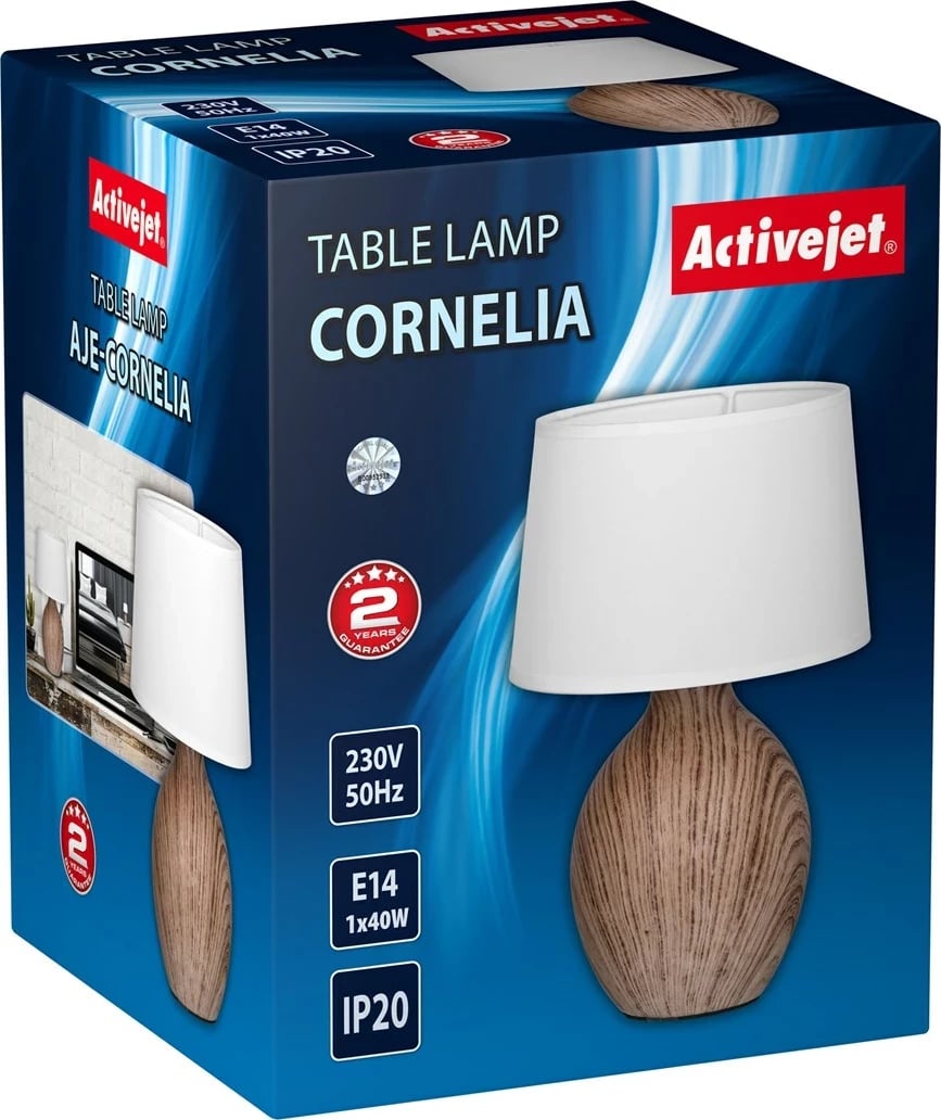 Llambë tavoline Activejet AJE-CORNELIA, E14, Dru, E zezë