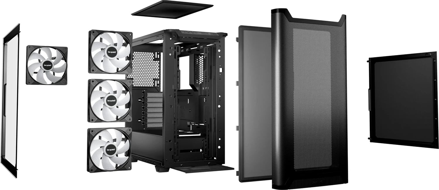 Kasë BE QUIET! Pure Base 501 DX, BGW76, midi tower, e zezë, me ndriçim RGB