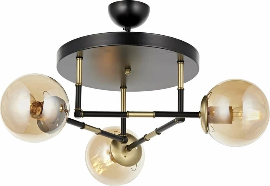 Llambë tavani Opviq, AV-4331-3T-BSY, e zezë dhe ari