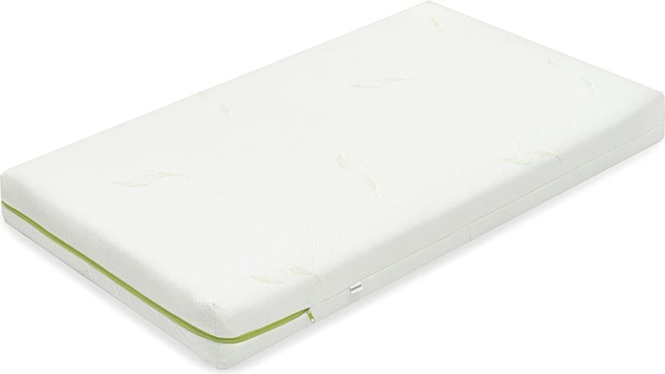 Dyshek krevati për bebe, New Baby, CLASSY, 120x60x11 cm, shtresa kokos + shkumë PU, mbulesë Aloe Vera, i bardhë