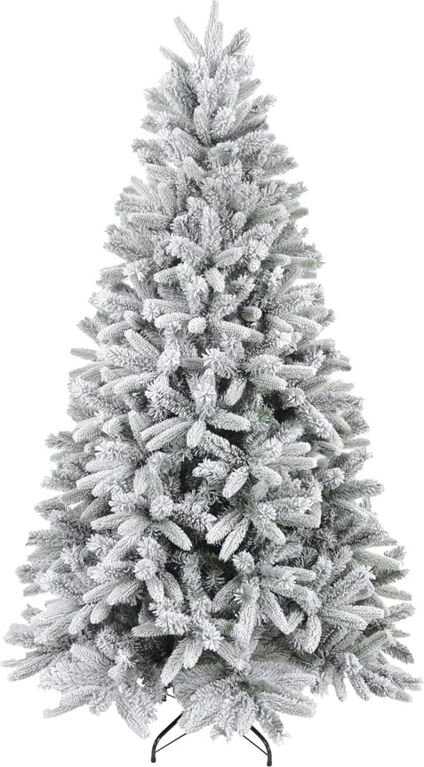 Pemë e Krishtlindjeve JEDLE, e mbuluar me borë, 120x120x210 cm, PVC-PE, ngjyrë e gjelbër dhe e bardhë