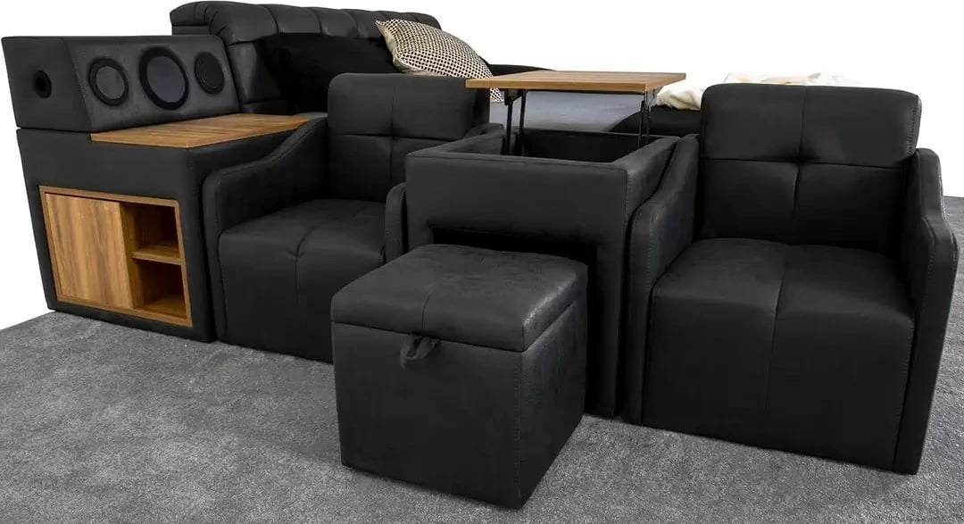 Krevat dopio Nina Smart, ngjyrë gri, Skye Decor