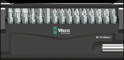 Set bitash Wera 29 copë, 1/4", Bit holder, kuti bartëse, PH/PZ/TX, ngjyrë e zezë/metalike