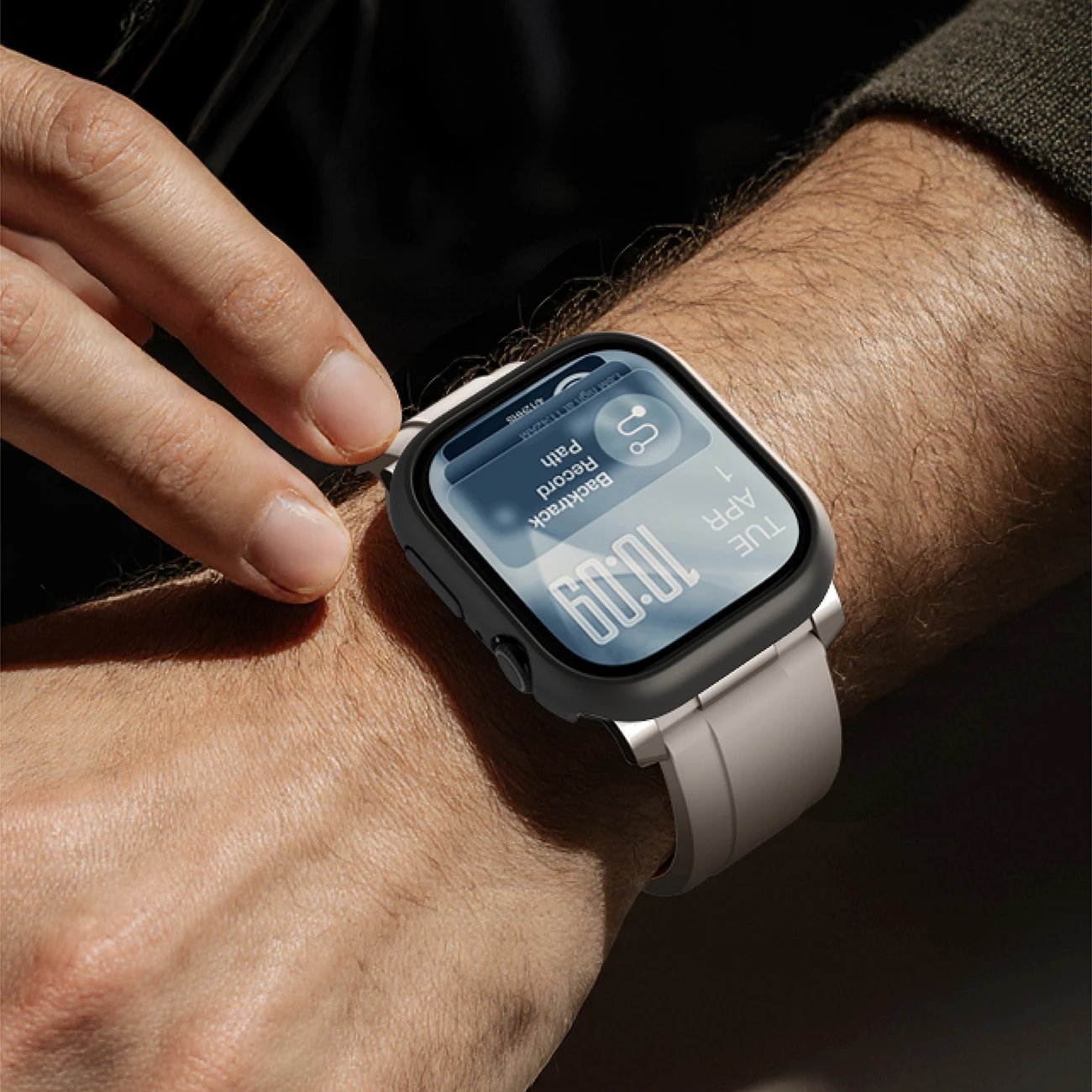 Mbështjellës smartwatch, AmazingThing Minimal, për Apple Watch Series 11 46mm, plastik, i zi