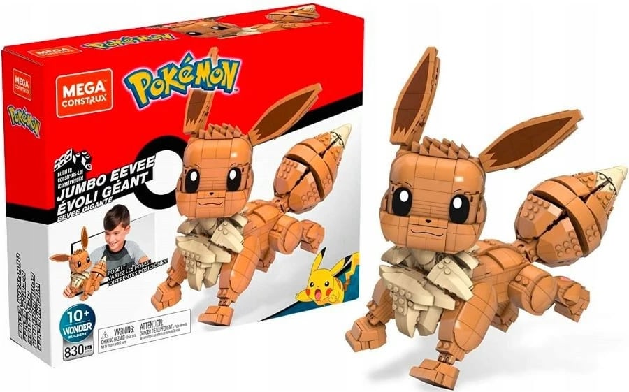 Set blloqe Mega Bloks Pokemon Eevee i madh, 830 pjesë