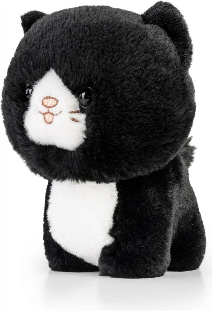 Lodër pelushi Daffi Teddy Pets Mascot Tuxedo Cat, 19 cm, zi/bardhë
