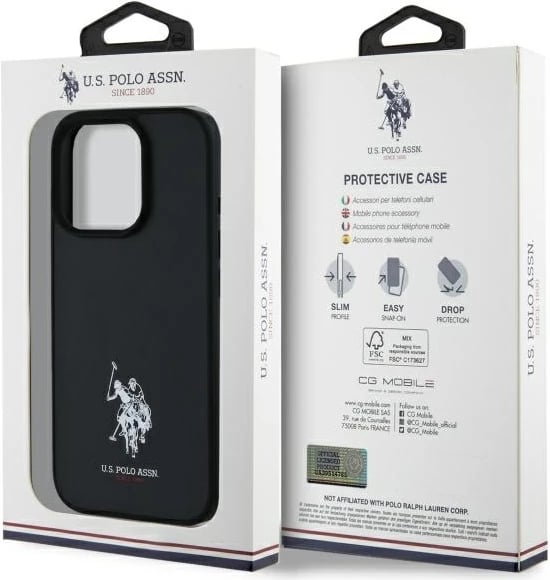 Mbështjellës U.S. Polo Assn. USHCP15XPGEK për iPhone 15 Pro Max 6.7", lëkurë ekologjike, e zezë Mbështjellës U.S. Polo Assn. USHCP15XPGEK për iPhone 15 Pro Max 6.7", lëkurë ekologjike, e zezë
