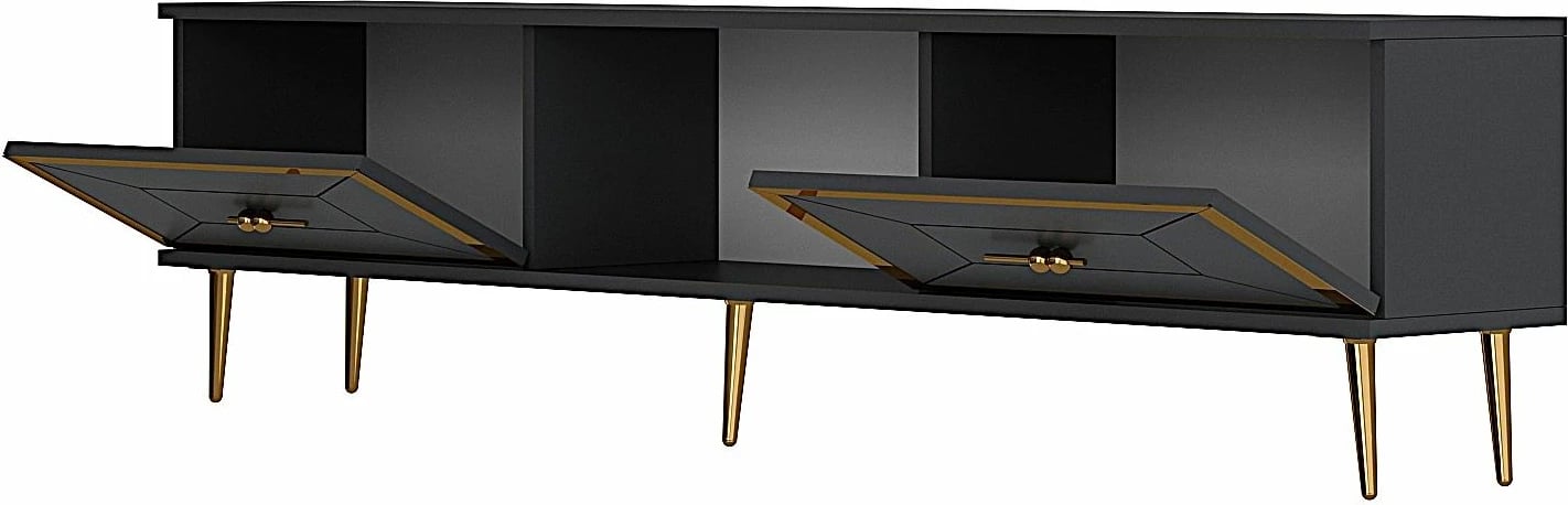 Komodë TV Skye Decor, ngjyrë antracit, ar, 150x40.6x29.6cm