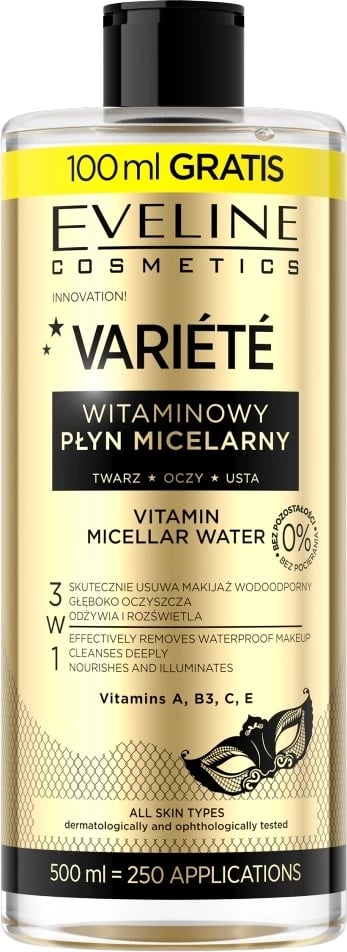 Lëng micelar për femra Eveline Cosmetics Vitamin Variety 500ml