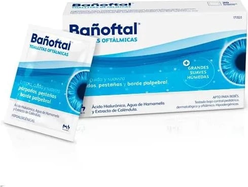 Peceta oftalmike Bañoftal Toallitas Oftálmicas unisex, 20 copë
