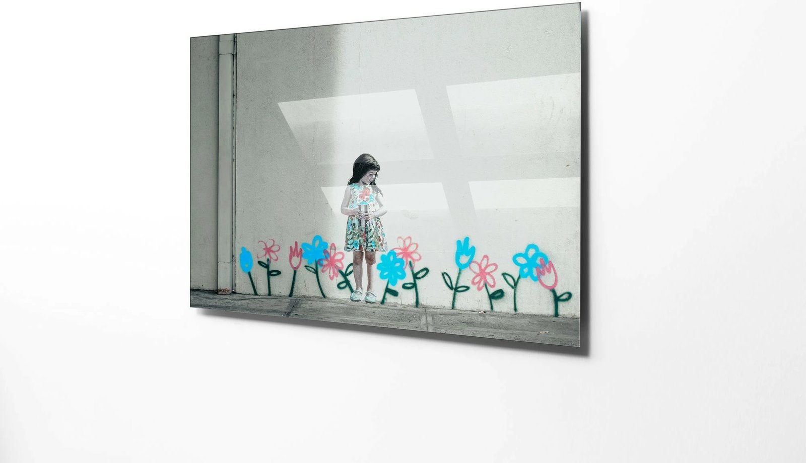 Pikturë dekorative xhami e temperuar, Banksy, shumëngjyrëshe, 50x70cm