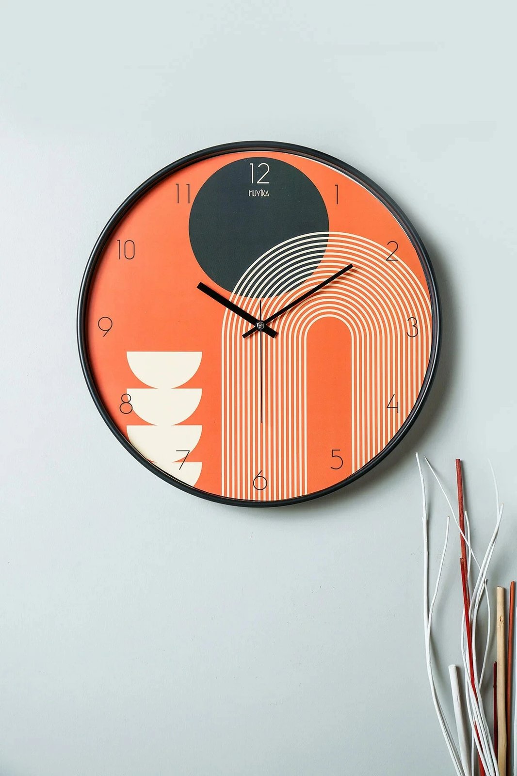 Orë muri dekorative Wallity, Pinotrncu, shumëngjyrëshe, 42cm