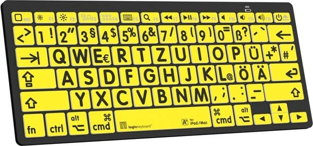 Kasë tastierë LogicKeyboard XL-Print DE Mac/BT, e verdhë