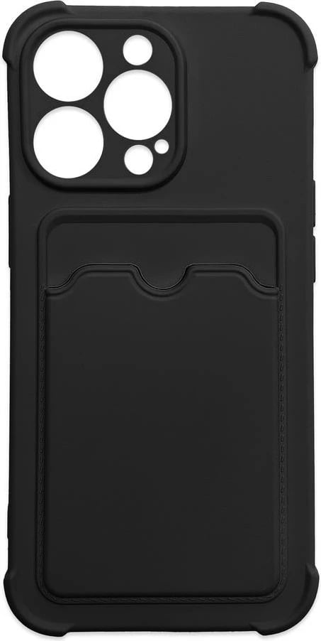 Mbështjellës Hurtel Card Armor për Xiaomi Redmi 10X 4G / Redmi Note 9, xhep kartelash, silikon, i zi