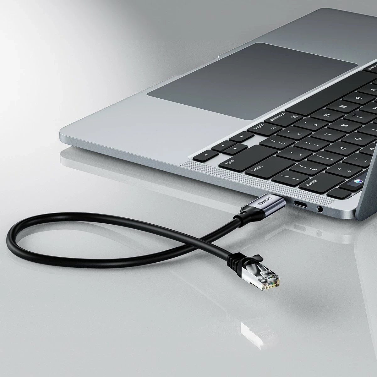 Kabëll Ethernet Unitek RJ-45 LAN, patchcord cat.8, 5m, ngjyrë zezë-gri