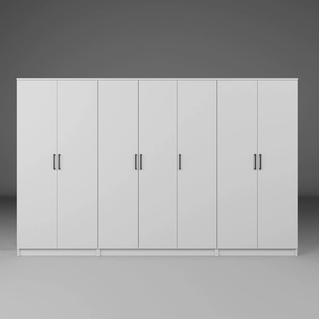 Dollap rrobash Skye Decor, Kardelen 1600-107, ngjyrë e bardhë, 280x180x51.8cm