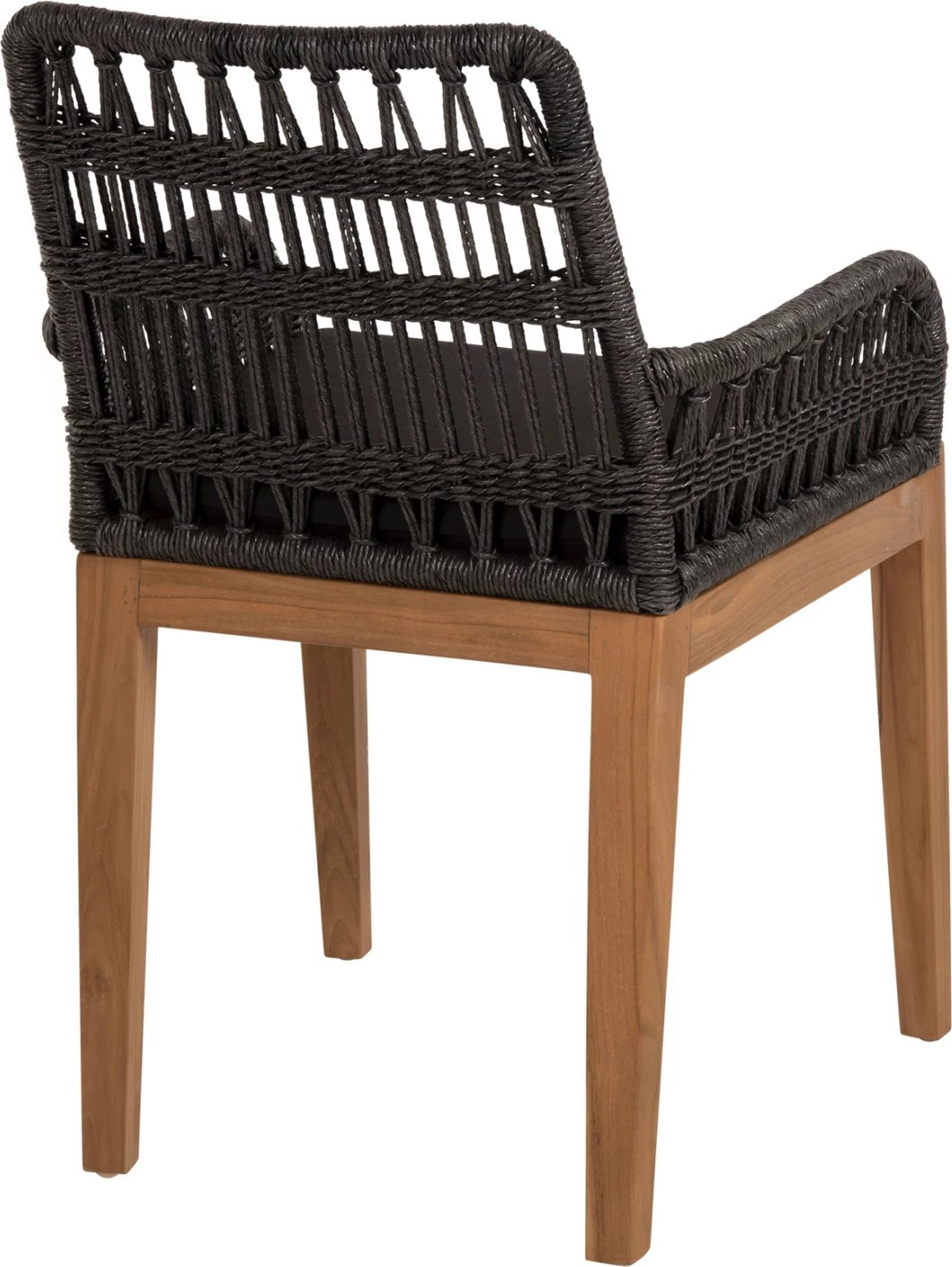 Karrige me krahë Stardom, dru teak, ngjyrë mjaltë, litar i zi, FH9760.03, 57x65x83cm