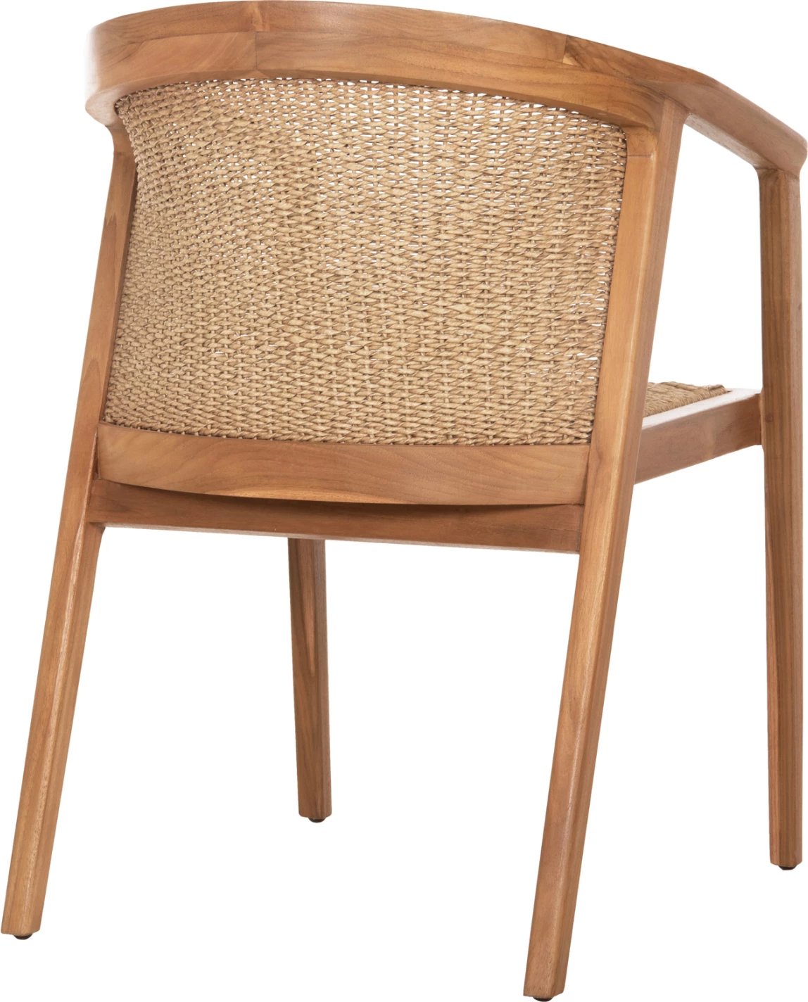 Karrige ngrënieje RENLY, dru tik natyral, litar VIRO, 60x59x82cm