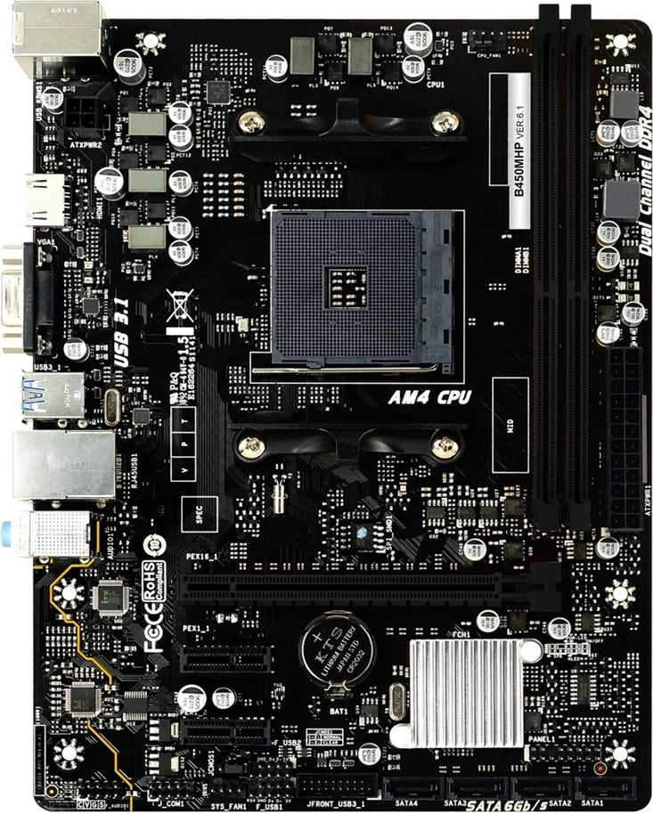 Pllakë amë Biostar B450MHP, Socket AM4 micro ATX, AMD B450