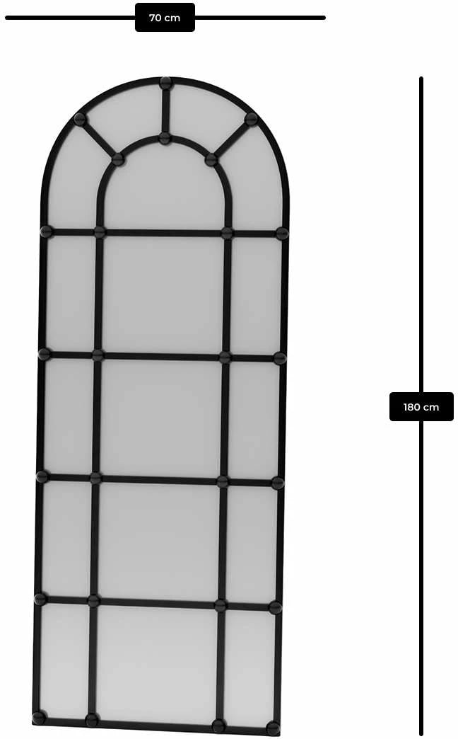 Pasqyrë Cheval, ngjyrë e zezë, Skye Decor, ovale, 70x180cm