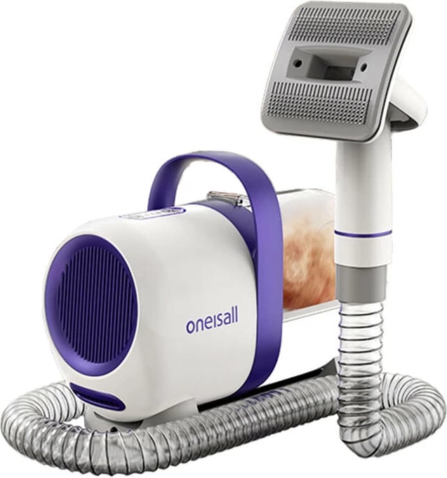 Set për pastrim dhe krehje kafshësh Oneisall LM5, 1.5L, 300W, Bardhë/Vjollcë