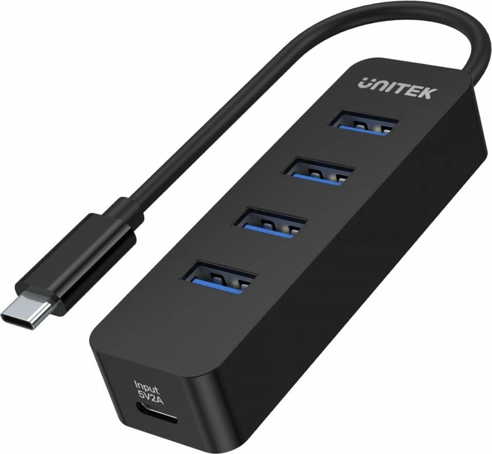 HUB USB-C Unitek H1117B, 4x USB-A 3.1, aktiv, 10W, i zi