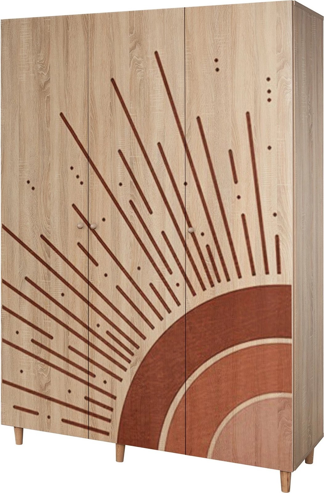 Dollap Lena 3, ngjyrë sonomo, Skye Decor, 135x192x52cm