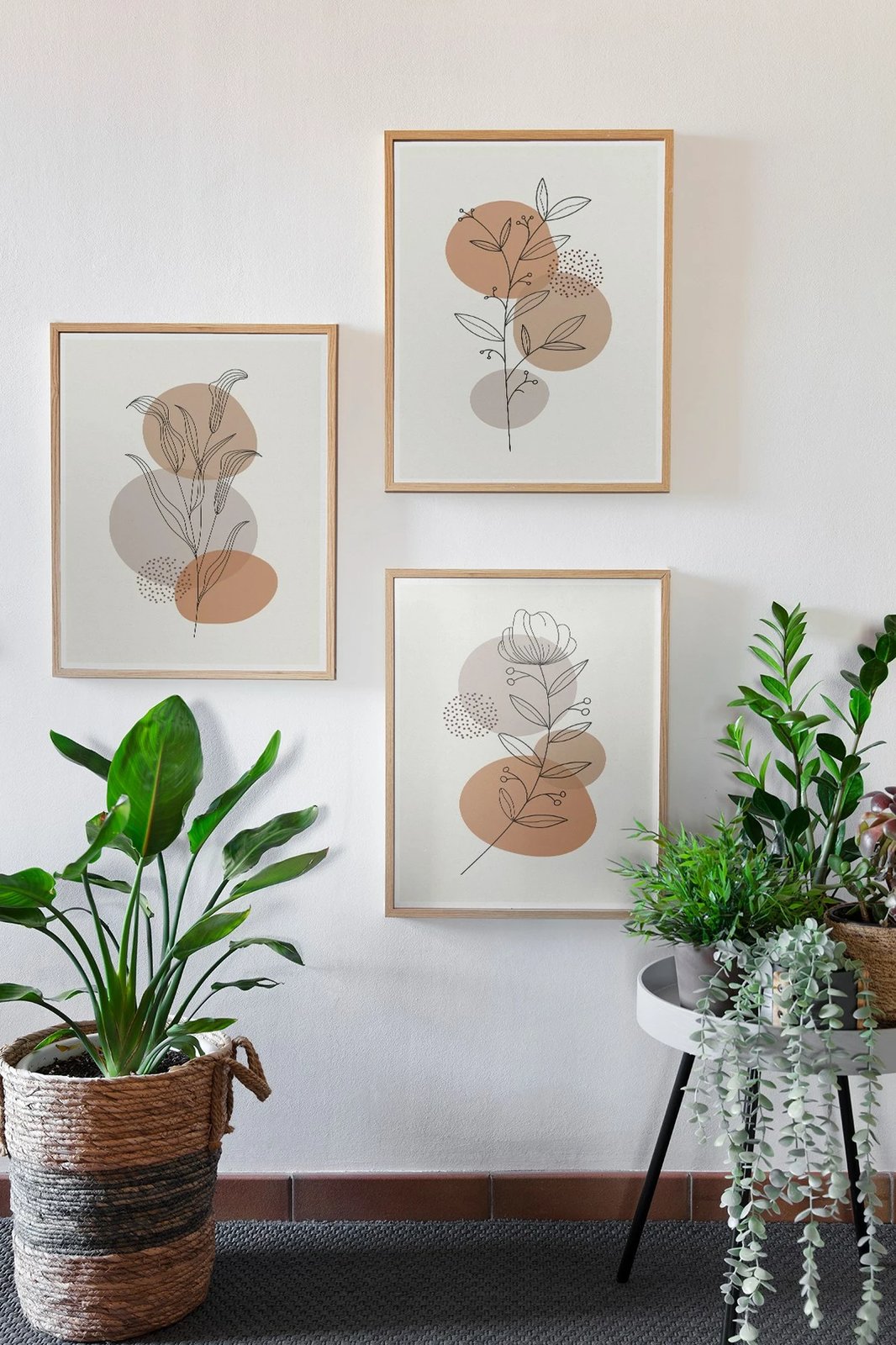 Set pikturash dekorative me kornizë, Wallity, 3 pjesë, 3Dartsohoset120