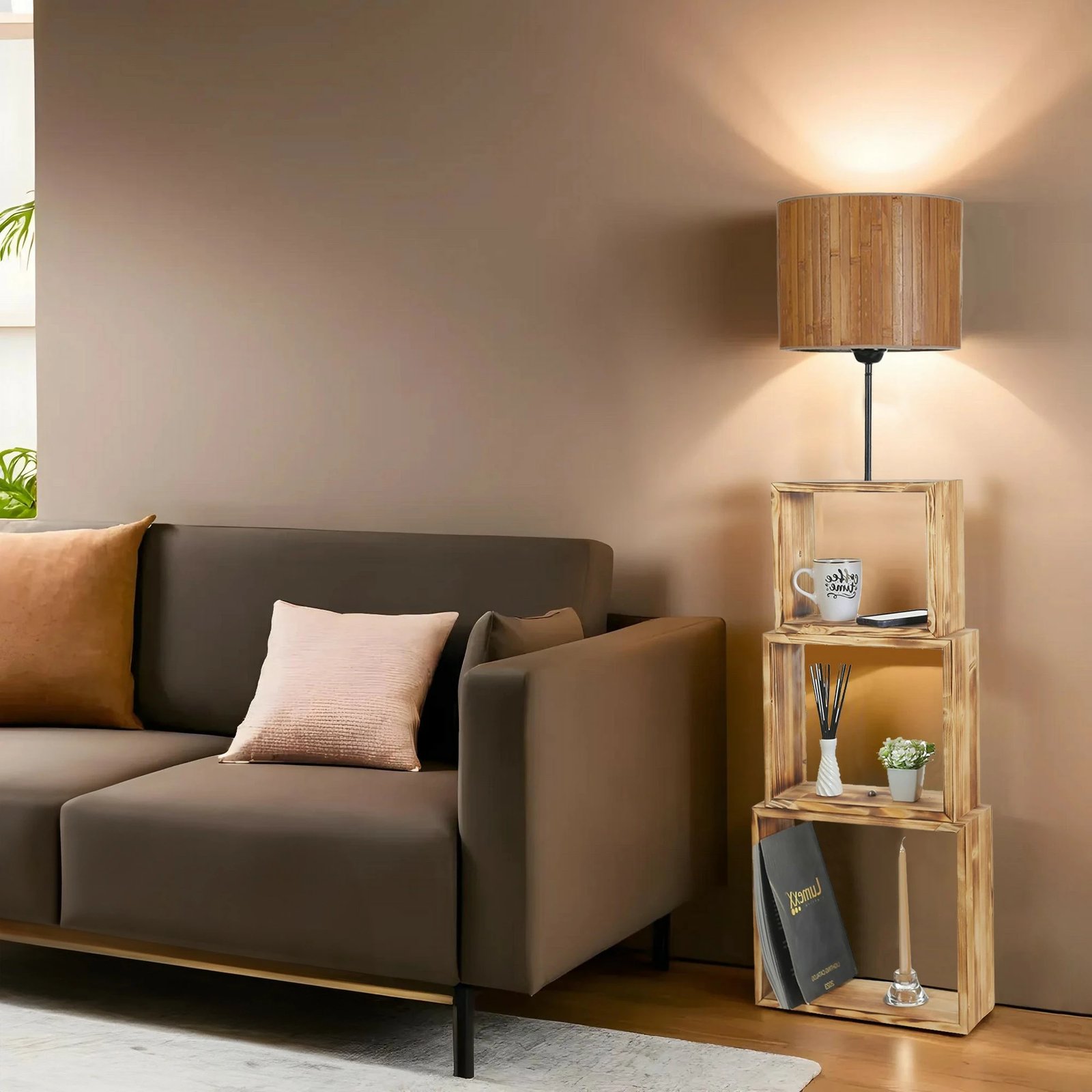 Llambë dyshemeje Opviq, dru dhe metal, 8835-2