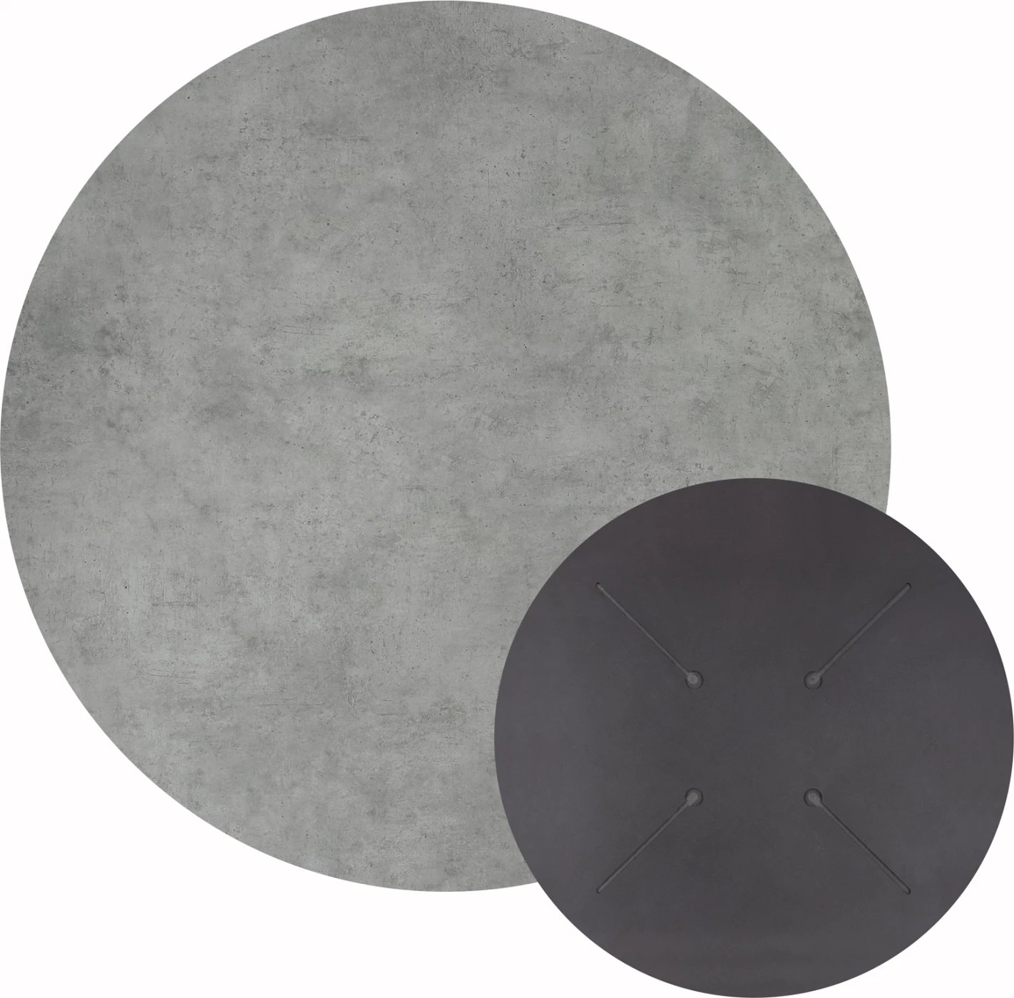 Sipërfaqe tavoline rrethore, ngjyrë çimento, HPL FH5842.32, 70cm