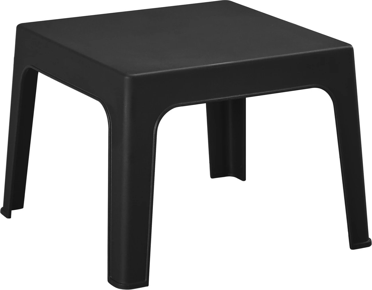 Tavolinë e ulët katrore, polipropilen, ngjyrë e zezë, SLEEK FH6371.02, 49.5x49.5x40cm