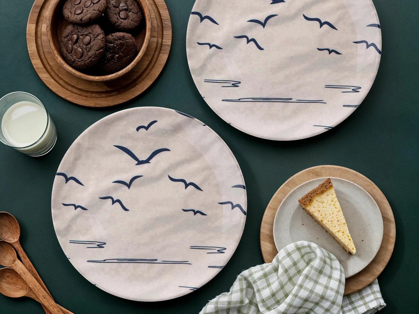 Set pjatash shërbimi (6 copë), Hermia Concept, Larum Serv, ngjyrë kaltër e errët