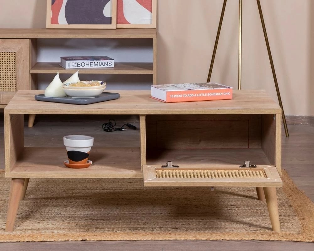 Tavolinë kafeje Skye Decor, ngjyrë lisi, Calvin