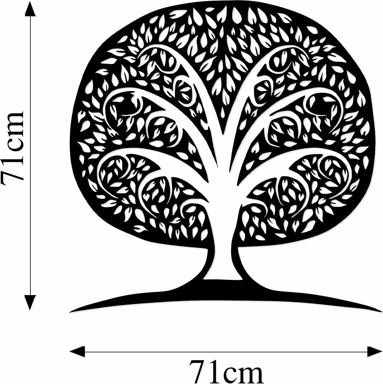 Aksesor dekorativ muri prej metali, Wallity, Pema Monumentale 7, ngjyrë e zezë, 71x70cm