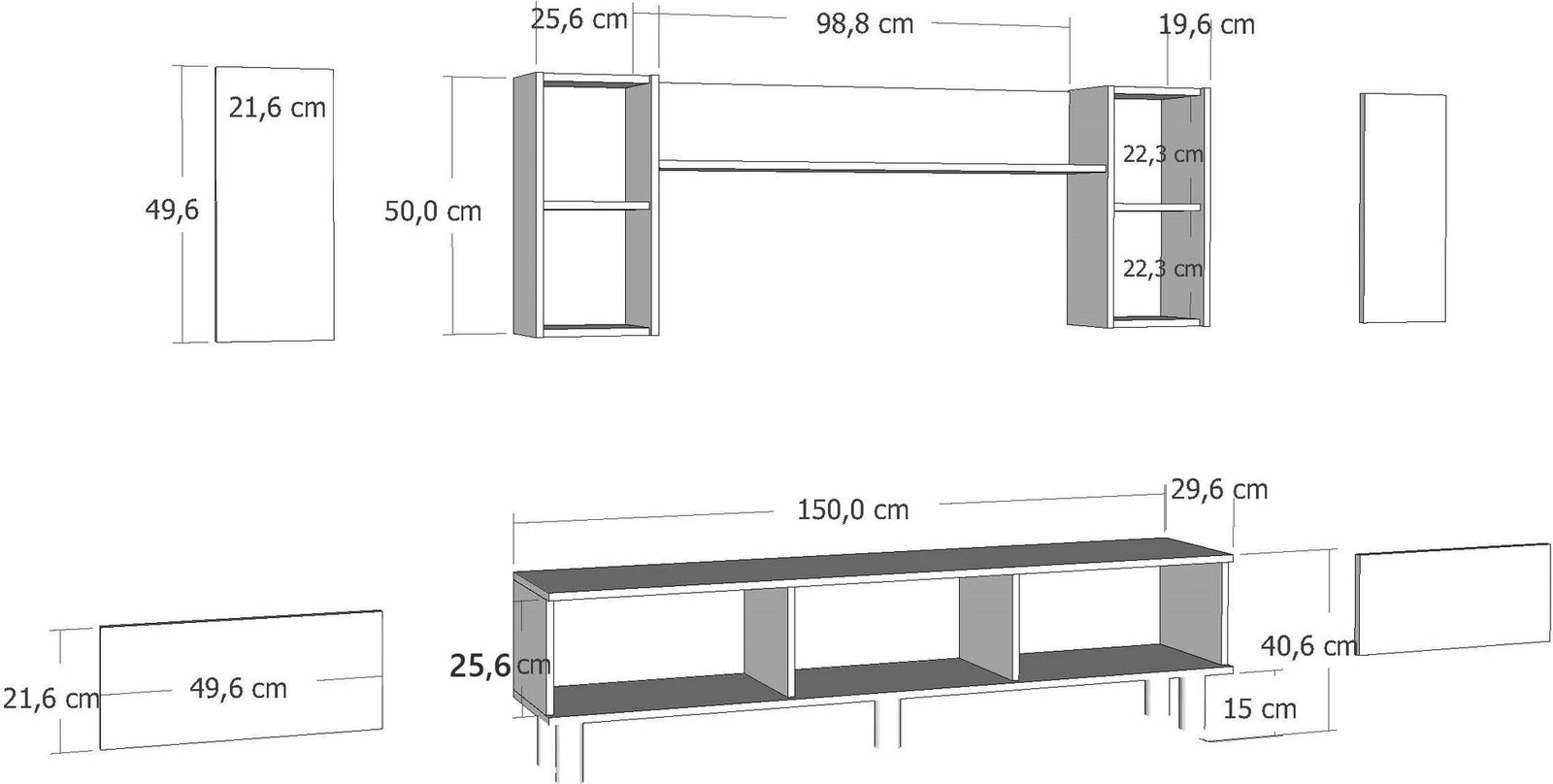Komodë TV Skye Decor, Dario Bohem me oxhak dekorativ, e bardhë