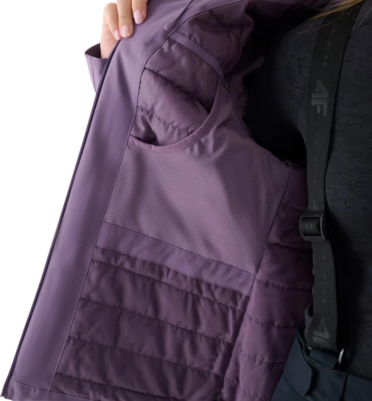 Jakne ski për femra 4F, e purpurt