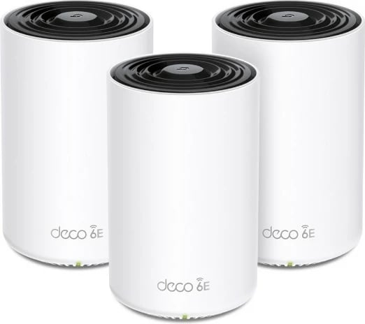 Mesh Wi-Fi TP-Link Deco XE75, Tri-band, 3 copë, 670m², e bardhë