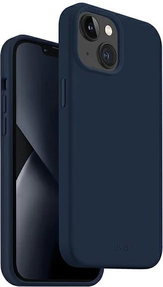 Mbështjellës UNIQ Lino për iPhone 14 Plus, silikon, kaltër