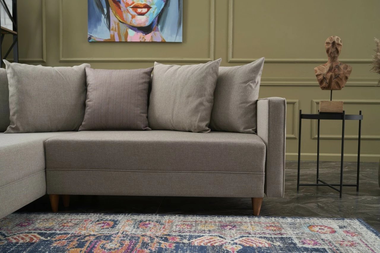 Kënd-sofë krevati Atelier del Sofa, Aydam majtas, krem