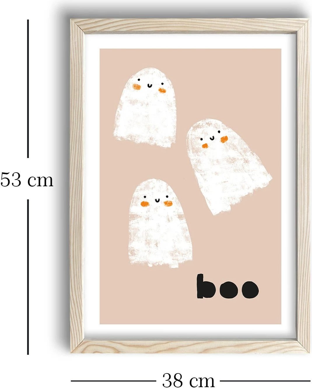 Pikturë dekorative me kornizë MDF, Wallity, 3853KCT-010, ngjyrë e bardhë dhe pudër, 38x53cm