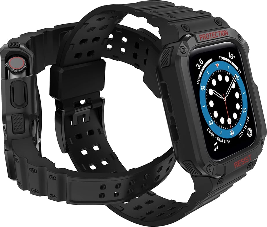 Mbështjellës me rrip për Apple Watch Hurtel Protect Strap Band, 41/40/38mm, i zi