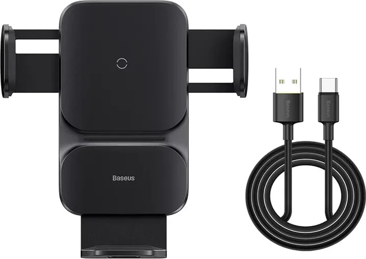 Mbështjellës Baseus Wisdom CGZX000001 për makinë, me karikim wireless 15W, i zi