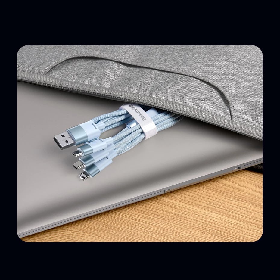 Kabllo 3-në-1 Baseus StarSpeed CAXS000001, 1.2m, USB-A në USB-C/Micro USB/Lightning, e zezë